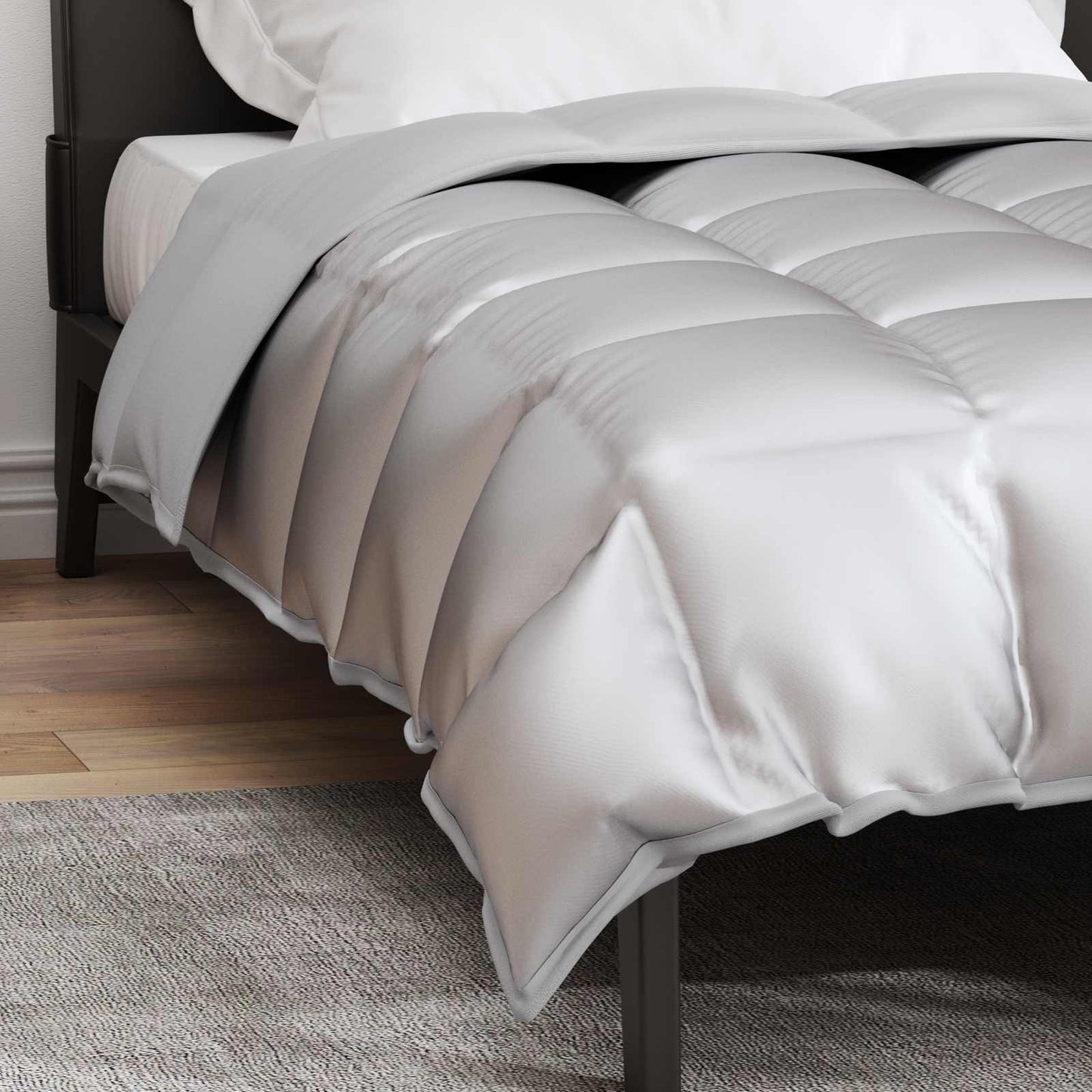 Winter Duvet Silver 220 x 140 cm Satin and Microfiber