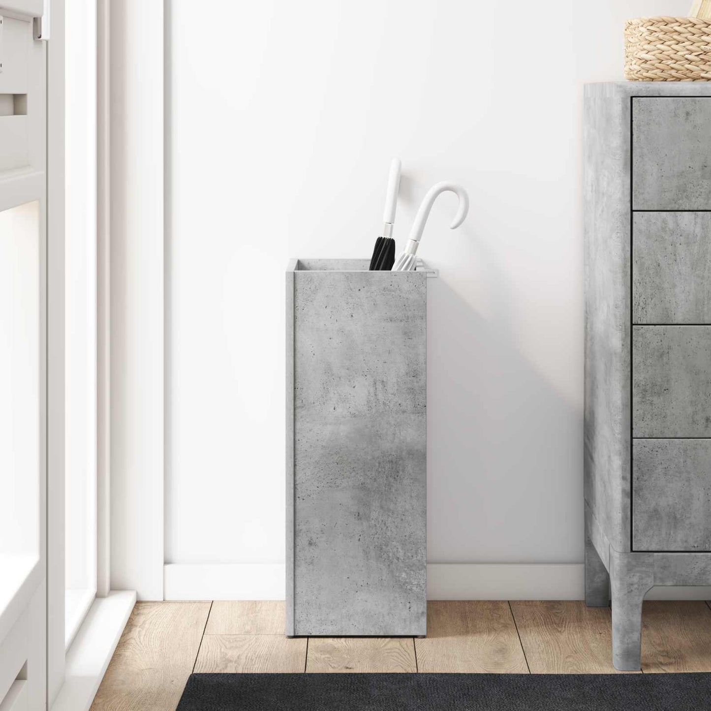 Support de parasol Béton Gris 25 x 24,5 x 64 cm Panneau de fibres de bois