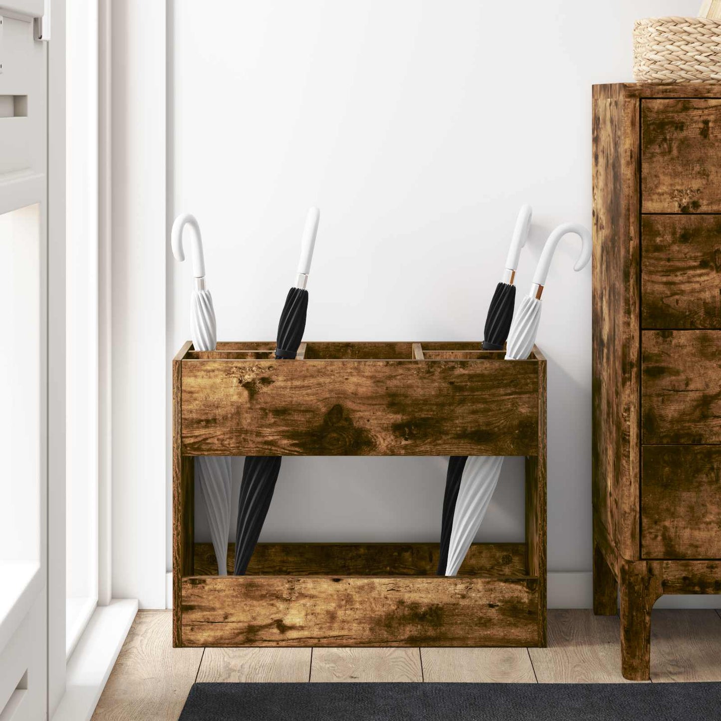 Parasol Holder Smoked Oak 65 x 24 x 50 cm