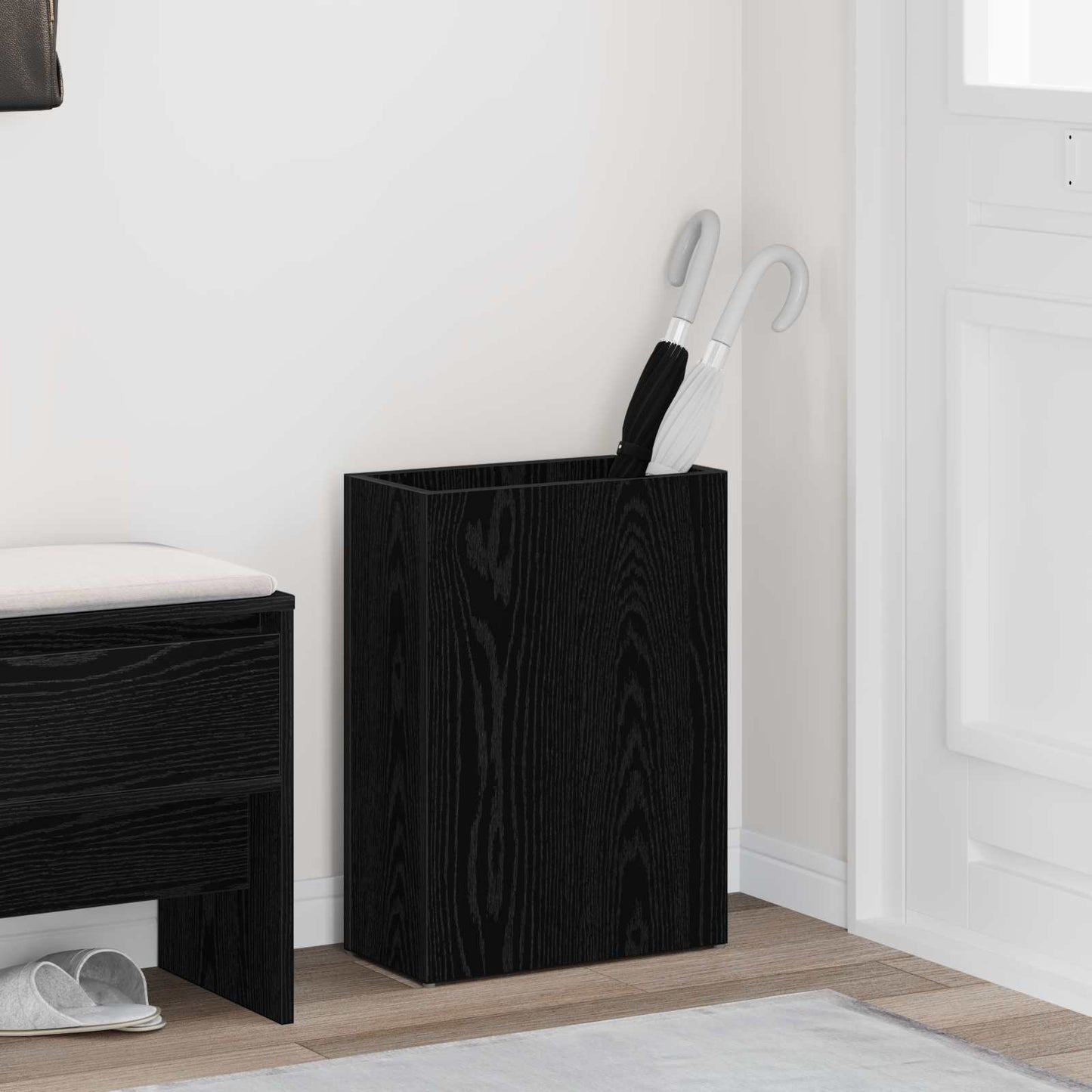 Parasol Holder Black Oak-Look 40 x 20 x 55.5 cm