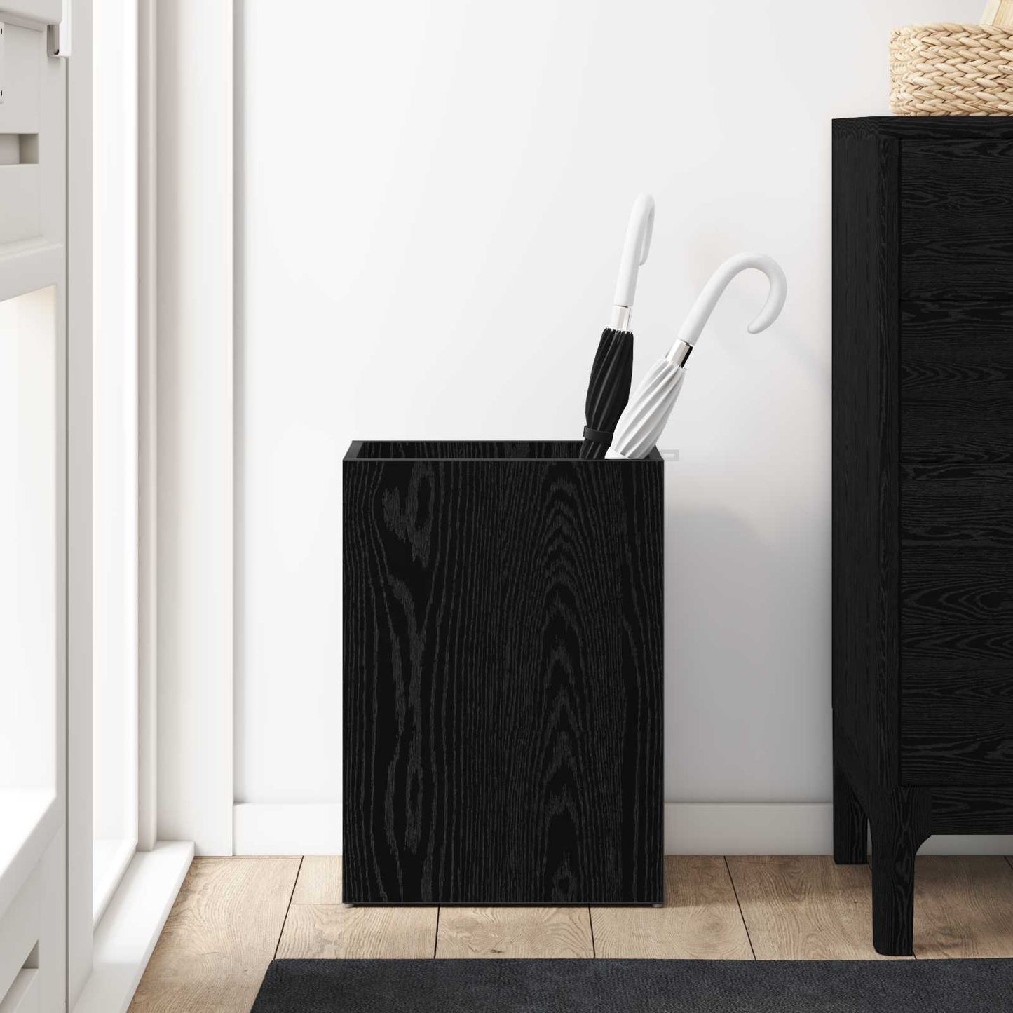 Parasol Holder Black Oak-Look 40 x 20 x 55.5 cm