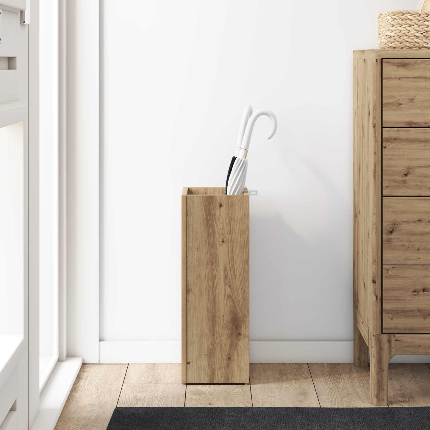Parasol Base with Storage Artisan Oak 20 x 20 x 55.5 cm