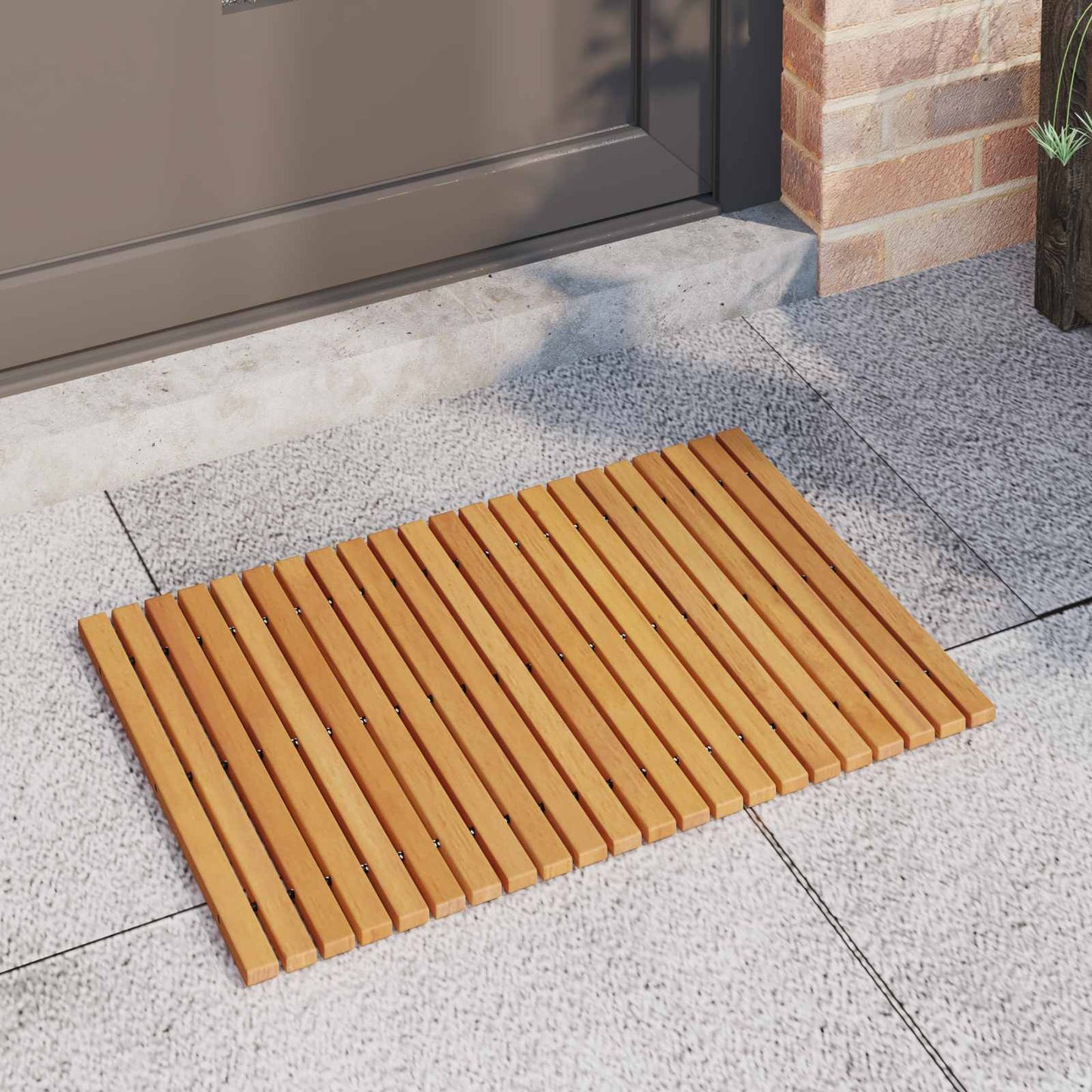Tapis de bain marron 60 x 40 cm en acacia massif