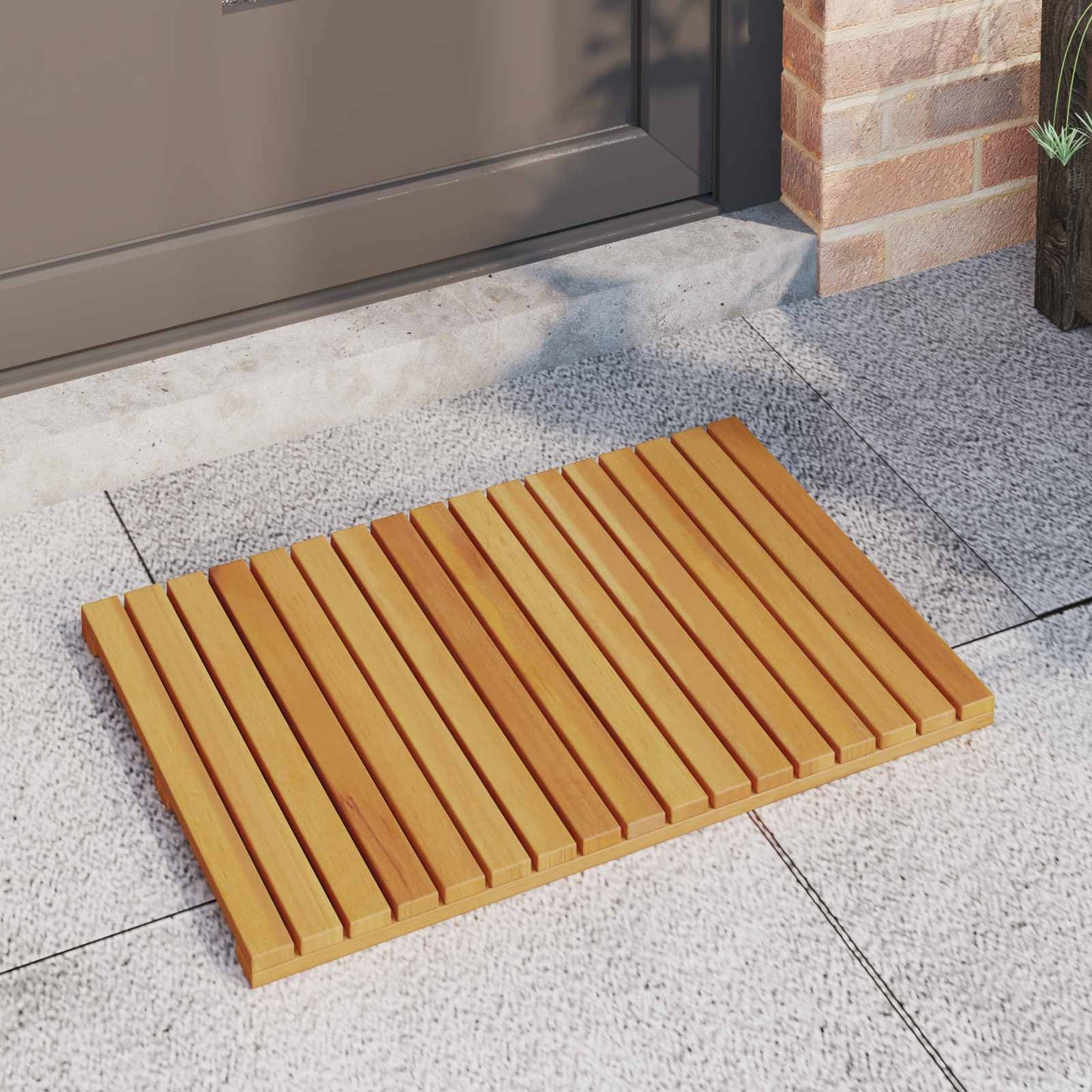 Tapis de bain uni marron 60 x 40 cm bois