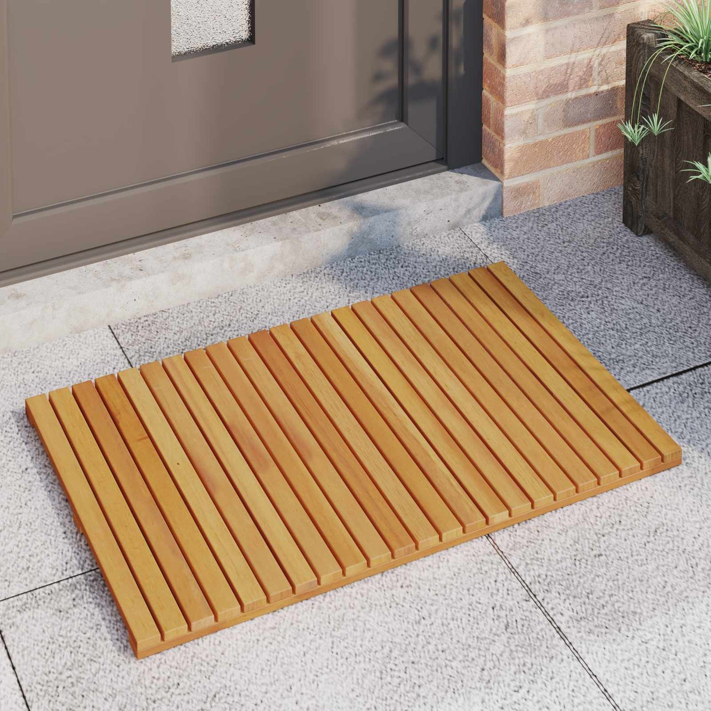 Badematte Uni Braun 80 x 50 cm Holz