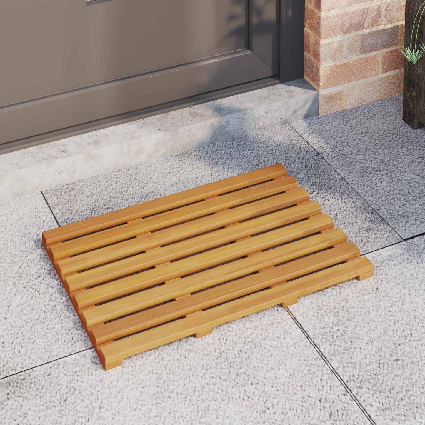 Badematte Uni Braun 100 x 53 cm Holz