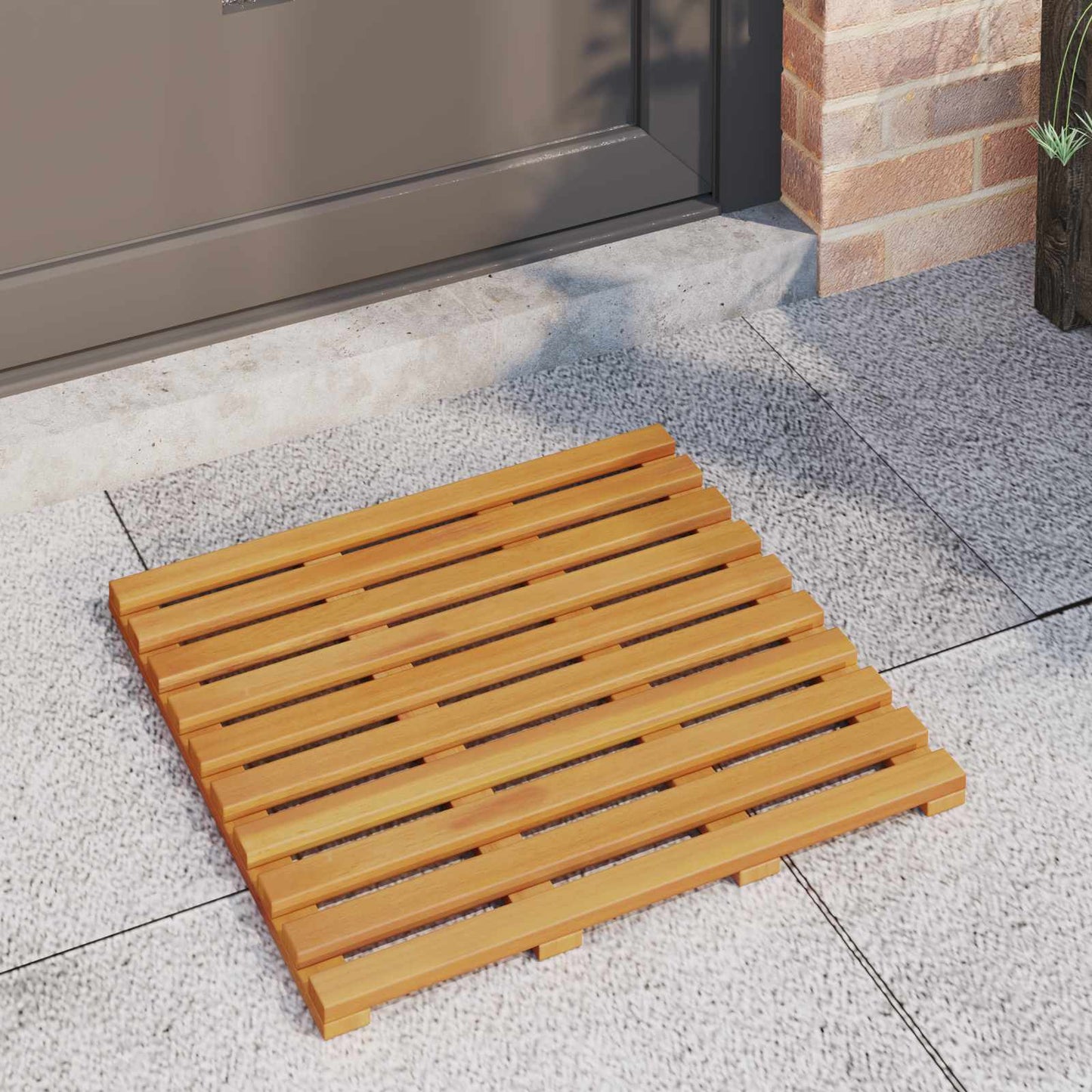 Badematte Uni Braun 100 x 53 cm Holz