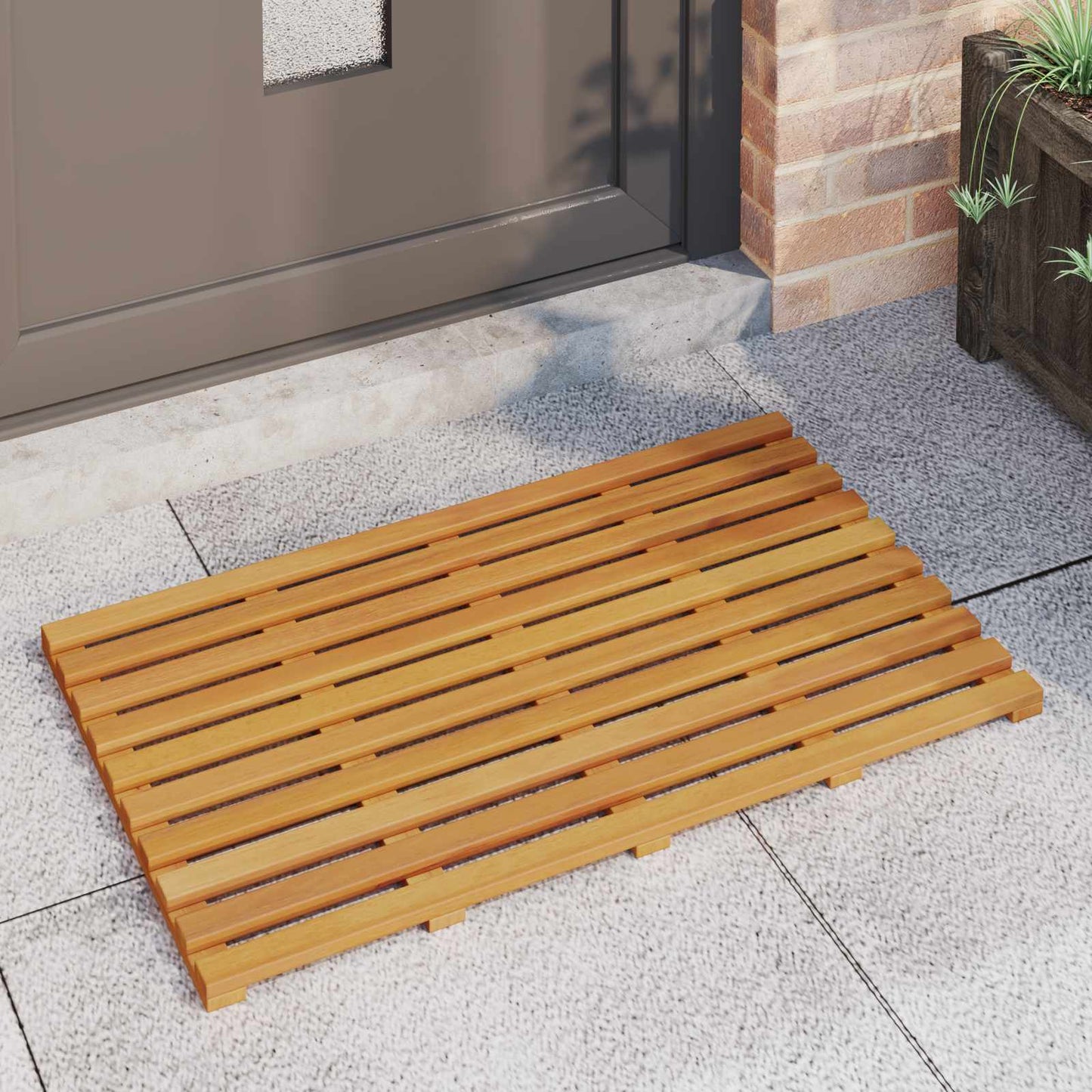 Badematte Uni Braun 100 x 53 cm Holz