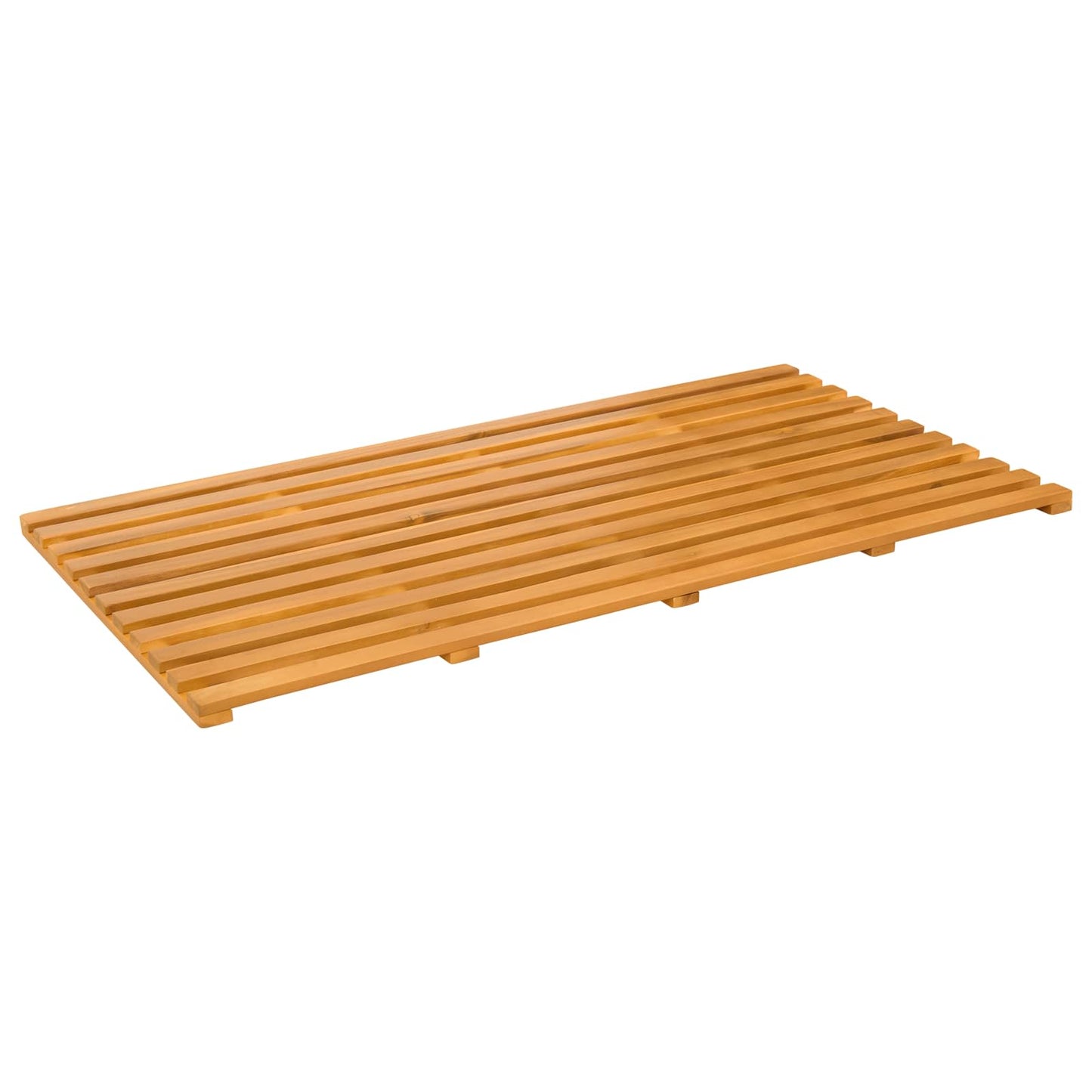 Bath Mat Solid Brown 100 x 53 cm Wood