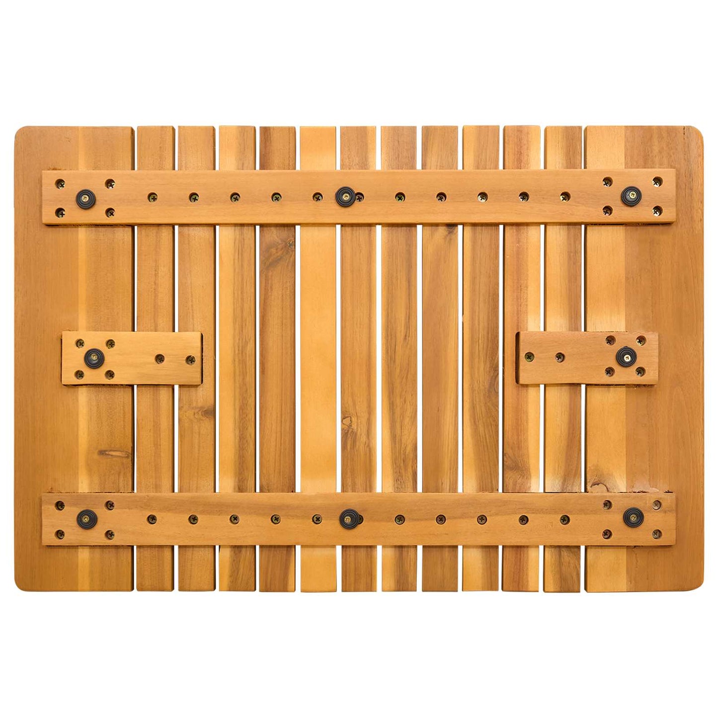 Bath Mat Solid Brown 59 x 40 cm Wood