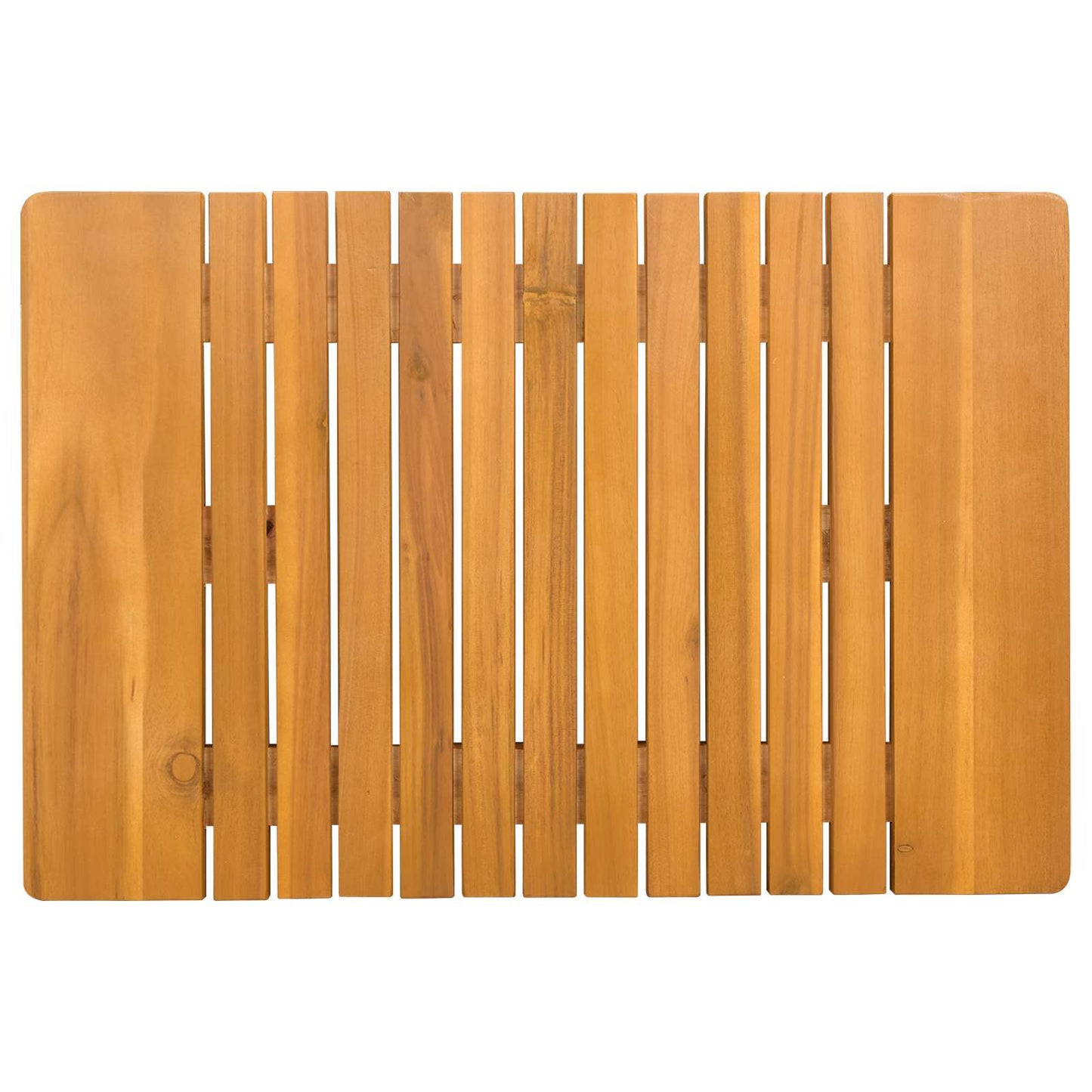 Bath Mat Solid Brown 59 x 40 cm Wood