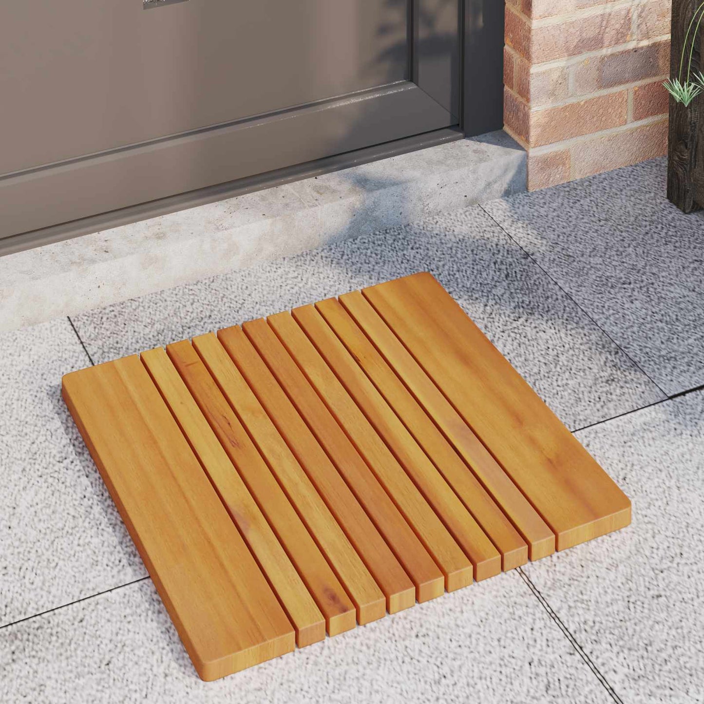Tapis de bain uni marron 59 x 40 cm bois