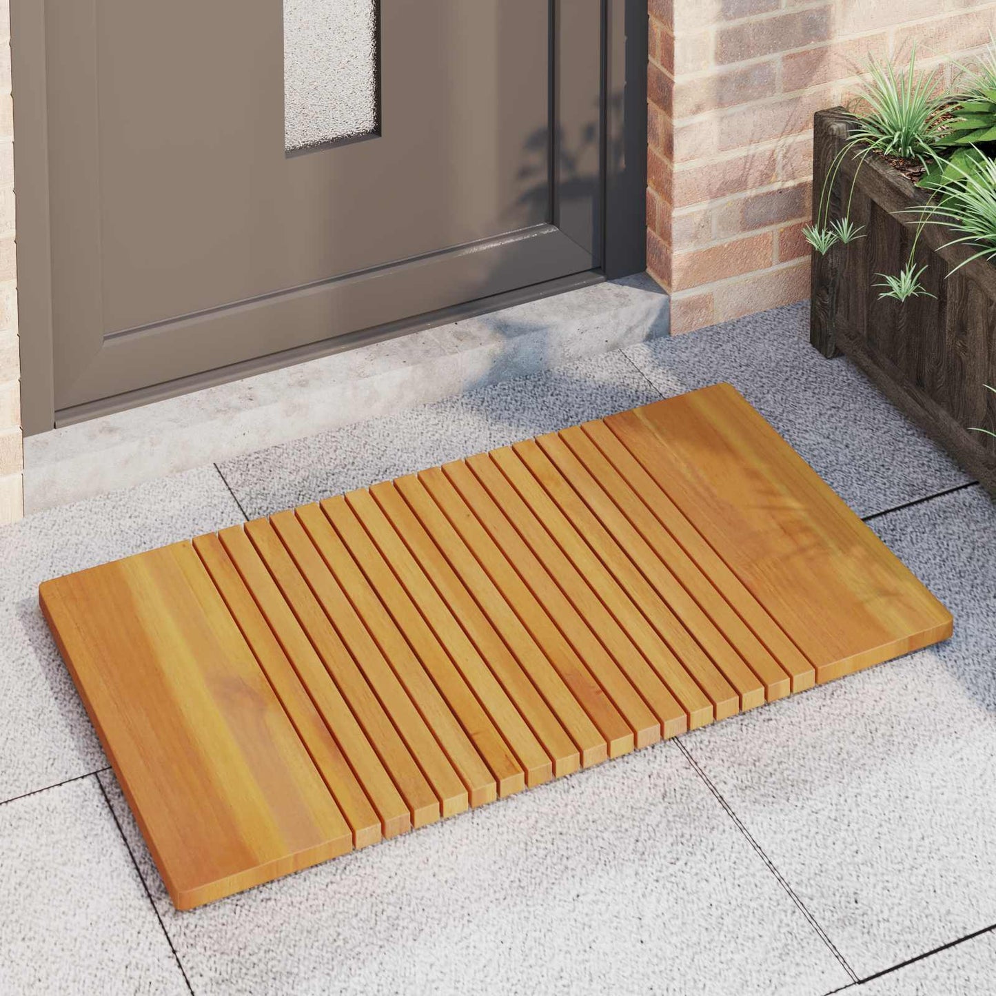 Badematte Uni Braun 100 x 55 cm Holz