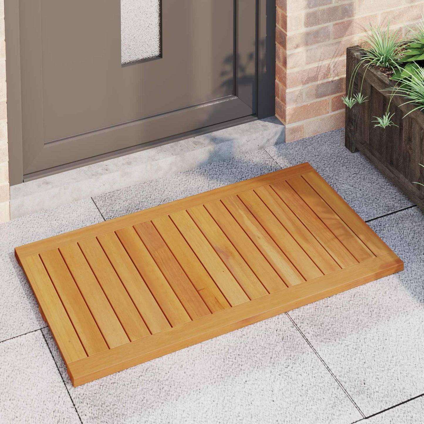 Badematte Uni Braun 100 x 55 cm Holz
