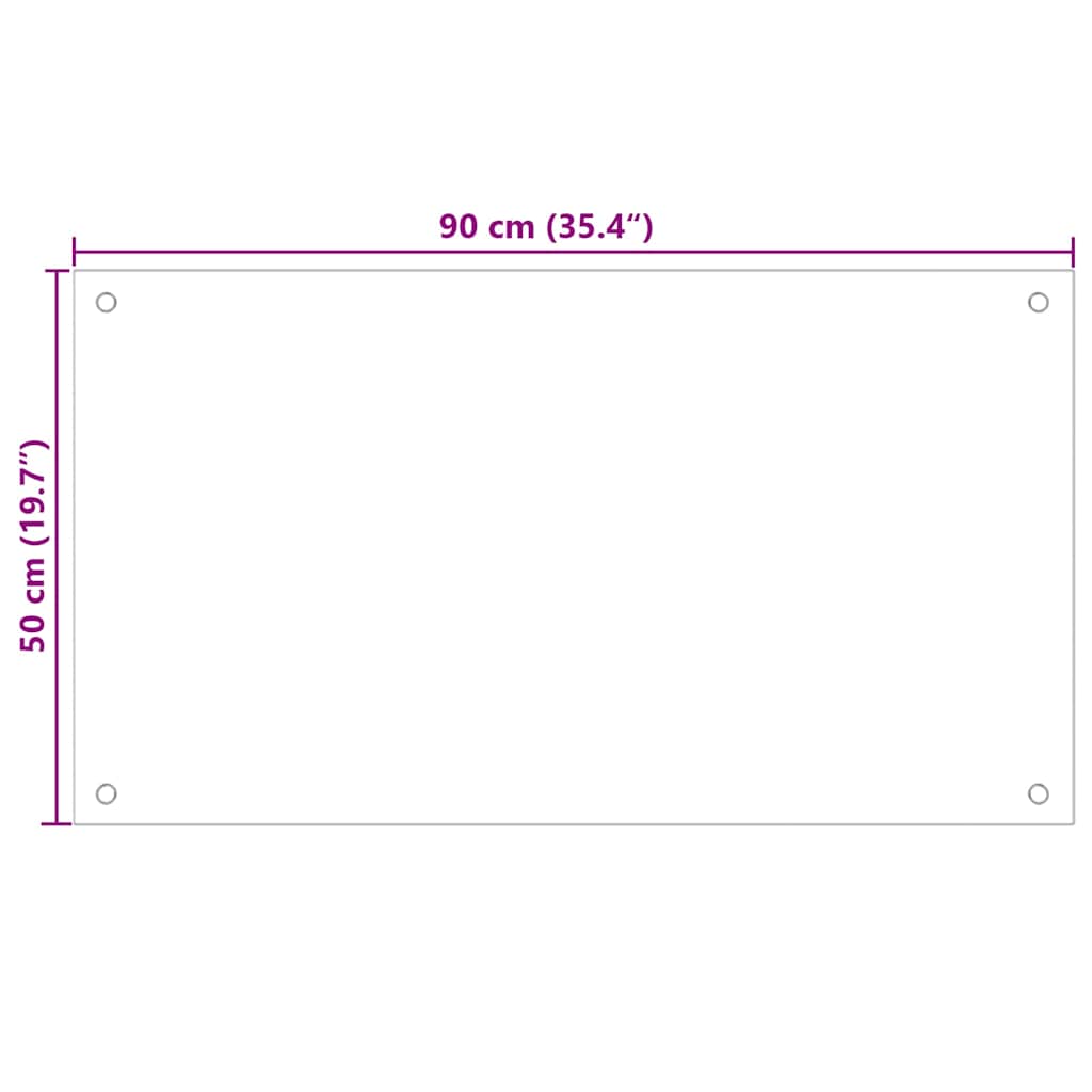 Küchenrückwand 2 pcs Weiß 90 x 50 cm Gehärtetes Glas