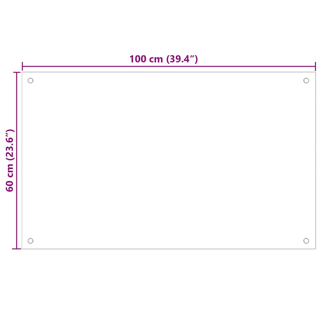 Küchenrückwand 2 pcs Weiß 100 x 60 cm Gehärtetes Glas