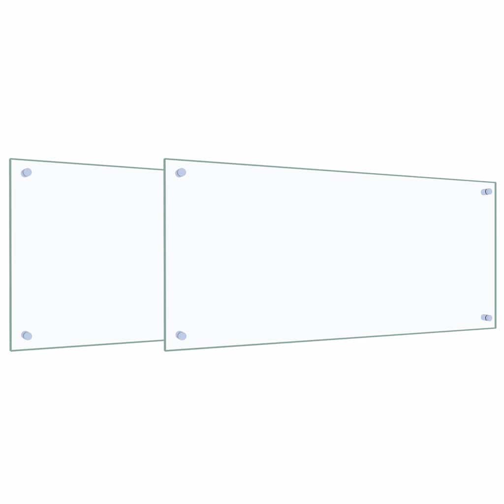 Küchenrückwand 2 pcs Transparent 90 x 40 cm Gehärtetes Glas