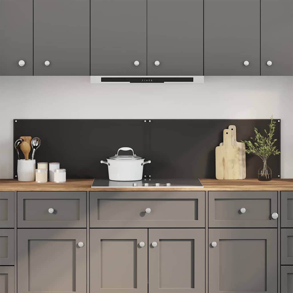 Küchenrückwand 2 pcs Schwarz 90 x 40 cm Gehärtetes Glas