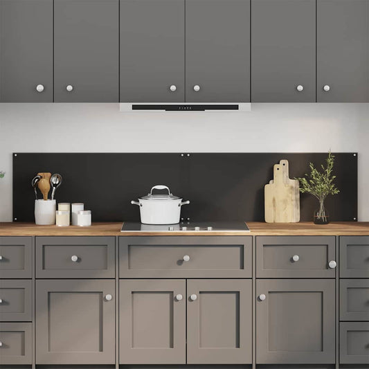 Küchenrückwand 2 pcs Schwarz 100 x 40 cm Gehärtetes Glas
