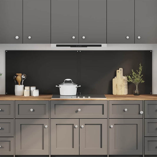 Küchenrückwand 2 pcs Schwarz 100 x 60 cm Gehärtetes Glas