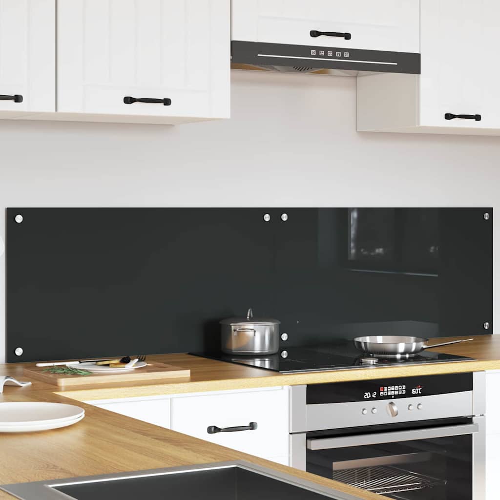 Küchenrückwand 2 pcs Dunkelgrau 80 x 40 cm Gehärtetes Glas