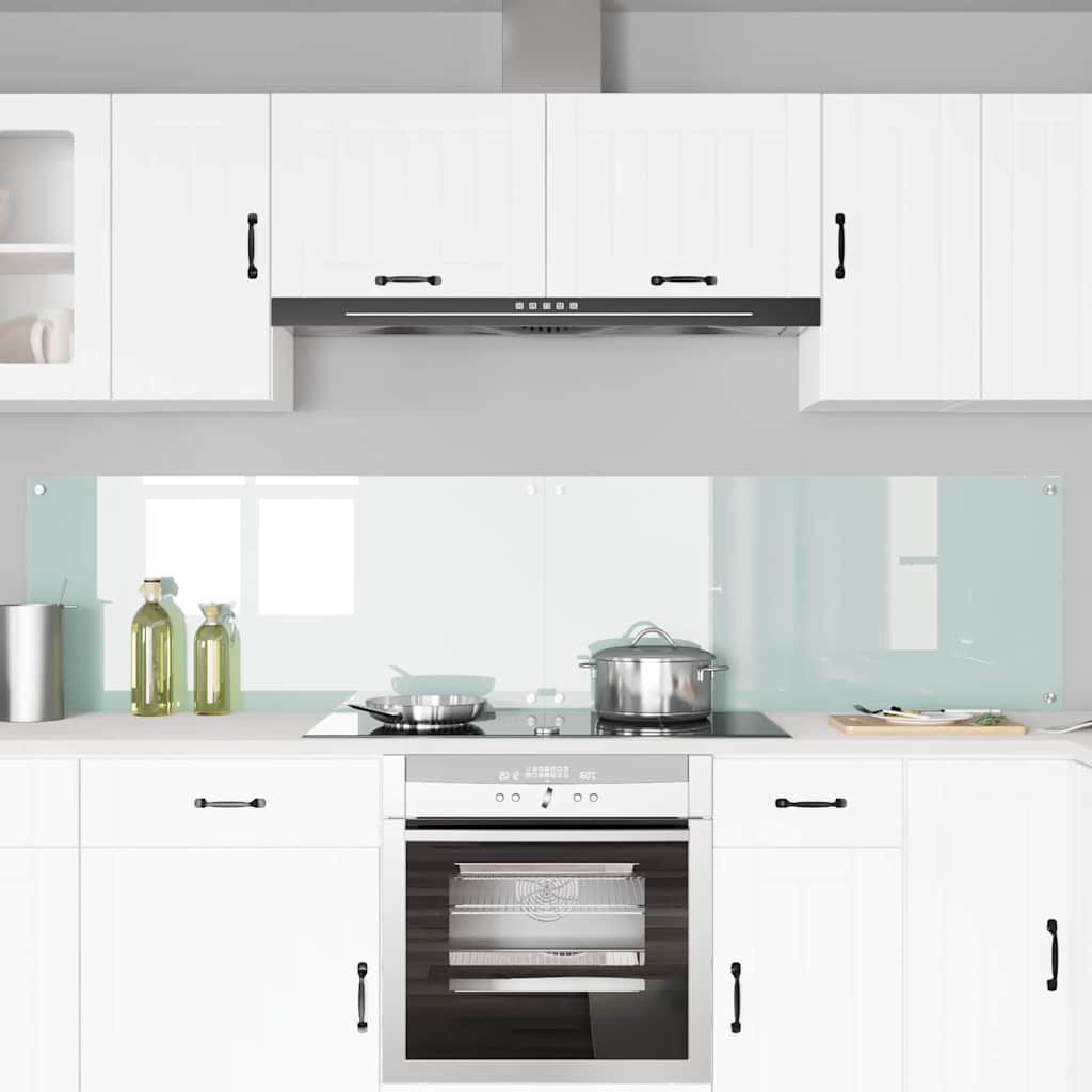 Küchenrückwand 2 pcs Weiß 110 x 50 cm Gehärtetes Glas