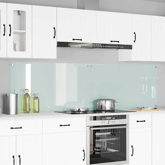 Küchenrückwand 2 pcs Weiß 110 x 60 cm Gehärtetes Glas