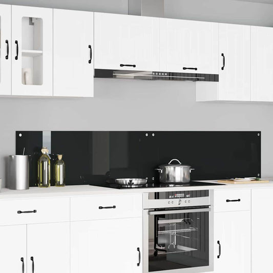 Küchenrückwand 2 pcs Schwarz 110 x 40 cm Gehärtetes Glas