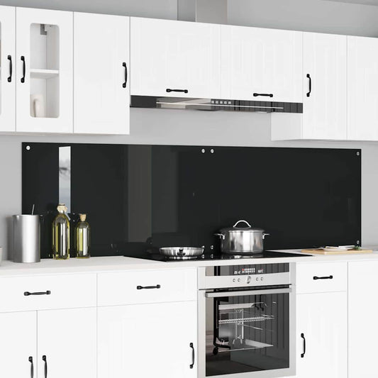 Küchenrückwand 2 pcs Schwarz 110 x 60 cm Gehärtetes Glas