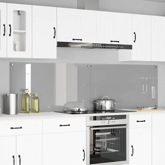 Küchenrückwand 2 pcs Hellgrau 110 x 60 cm Gehärtetes Glas