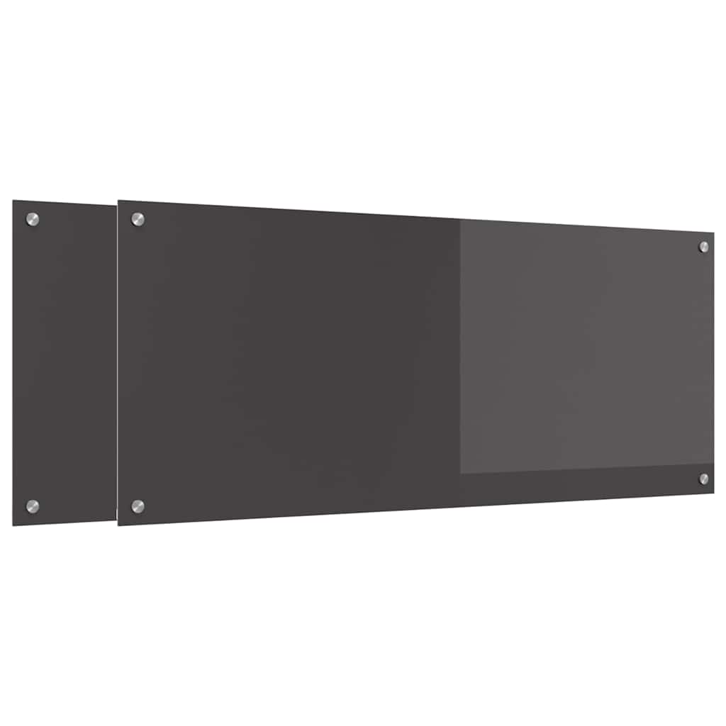 Küchenrückwand 2 pcs Dunkelgrau 120 x 50 cm Gehärtetes Glas