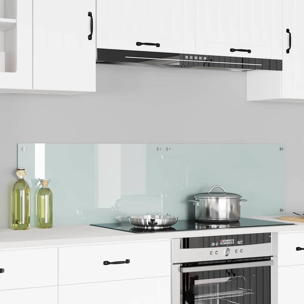 Küchenrückwand 2 pcs Weiß 80 x 40 cm Gehärtetes Glas