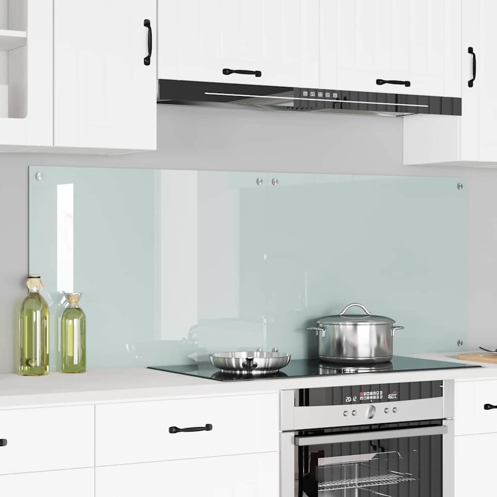 Küchenrückwand 2 pcs Weiß 80 x 60 cm Gehärtetes Glas