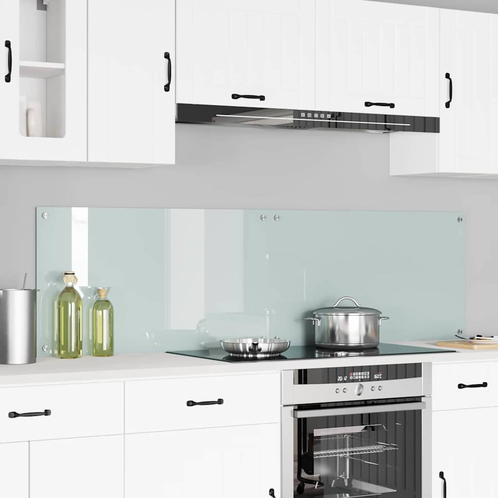 Küchenrückwand 2 pcs Weiß 90 x 50 cm Gehärtetes Glas