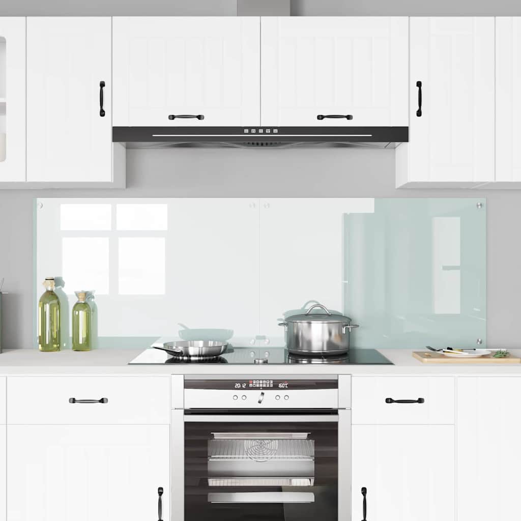 Küchenrückwand 2 pcs Weiß 90 x 60 cm Gehärtetes Glas