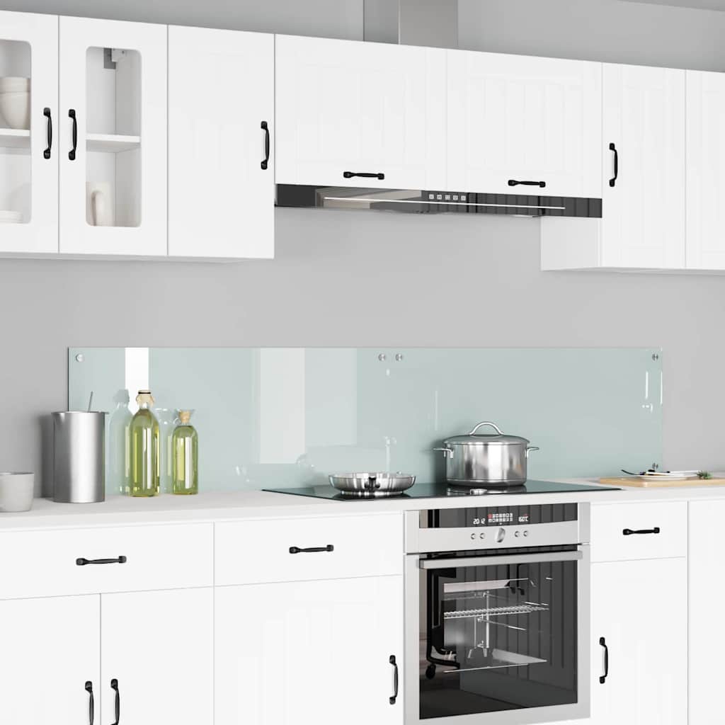 Küchenrückwand 2 pcs Weiß 100 x 40 cm Gehärtetes Glas