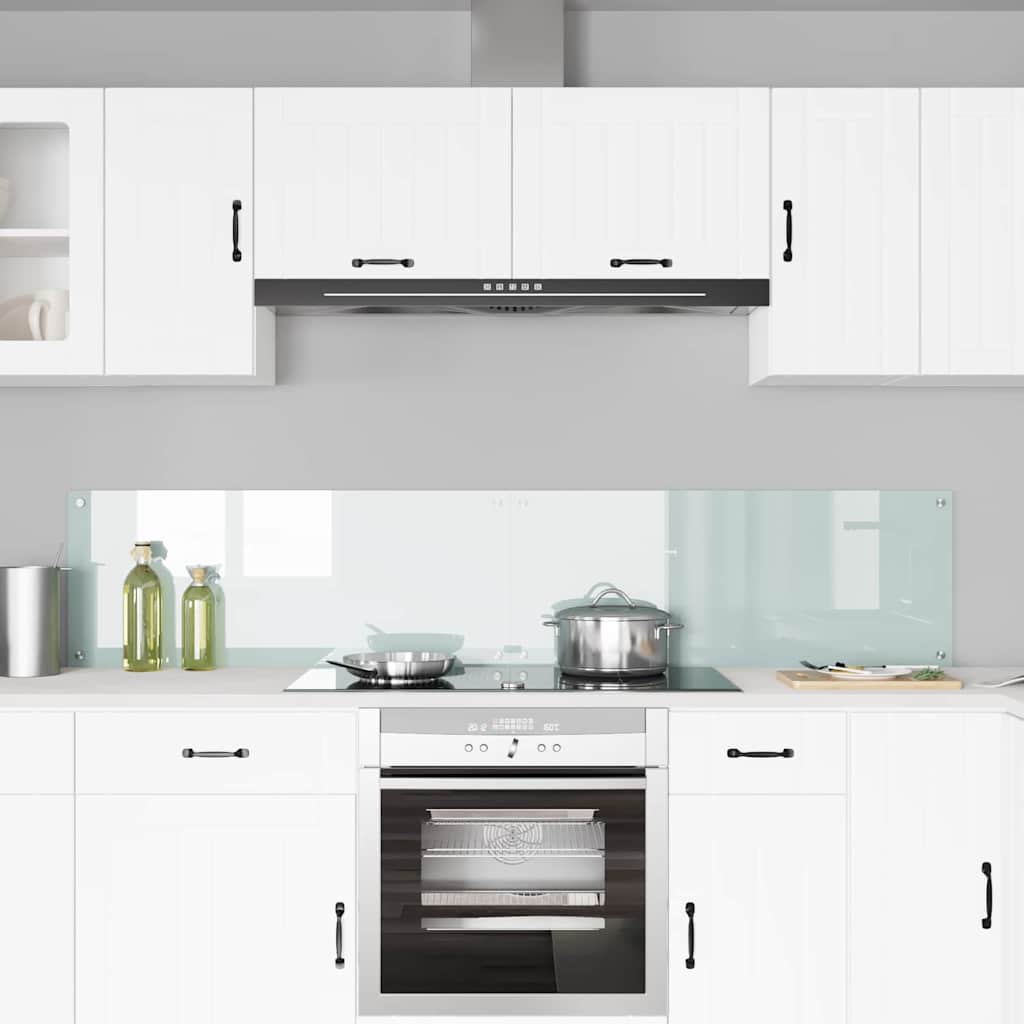 Küchenrückwand 2 pcs Weiß 100 x 40 cm Gehärtetes Glas