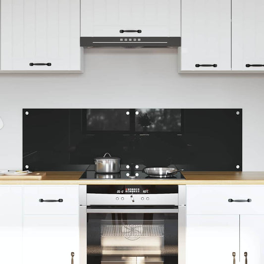 Küchenrückwand 2 pcs Schwarz 70 x 40 cm Gehärtetes Glas