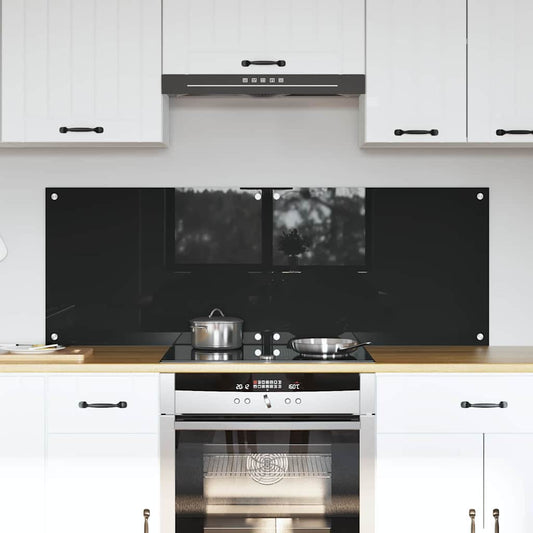 Küchenrückwand 2 pcs Schwarz 70 x 50 cm Gehärtetes Glas