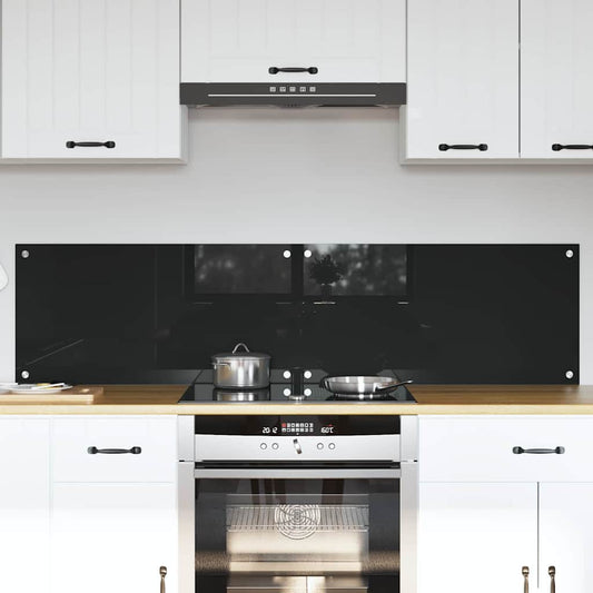 Küchenrückwand 2 pcs Schwarz 80 x 40 cm Gehärtetes Glas