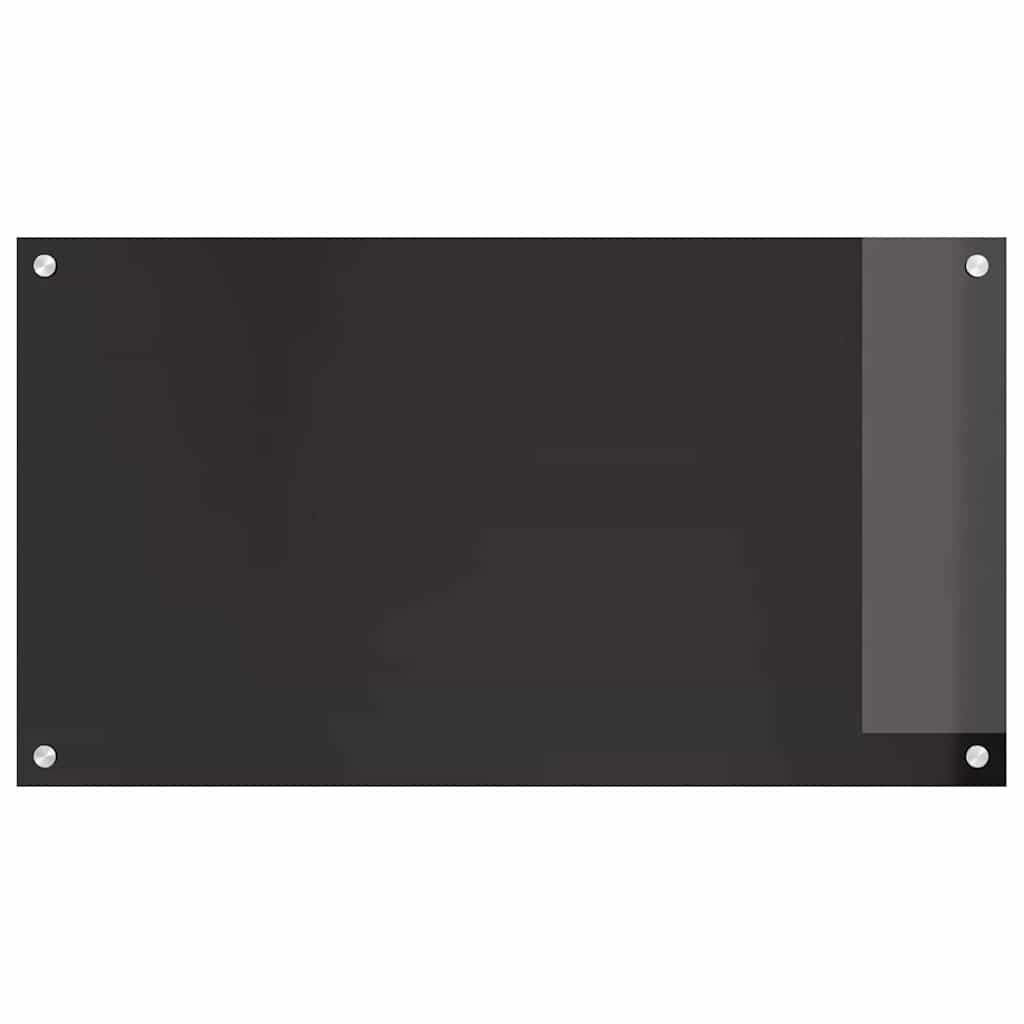 Küchenrückwand 2 pcs Schwarz 90 x 50 cm Gehärtetes Glas