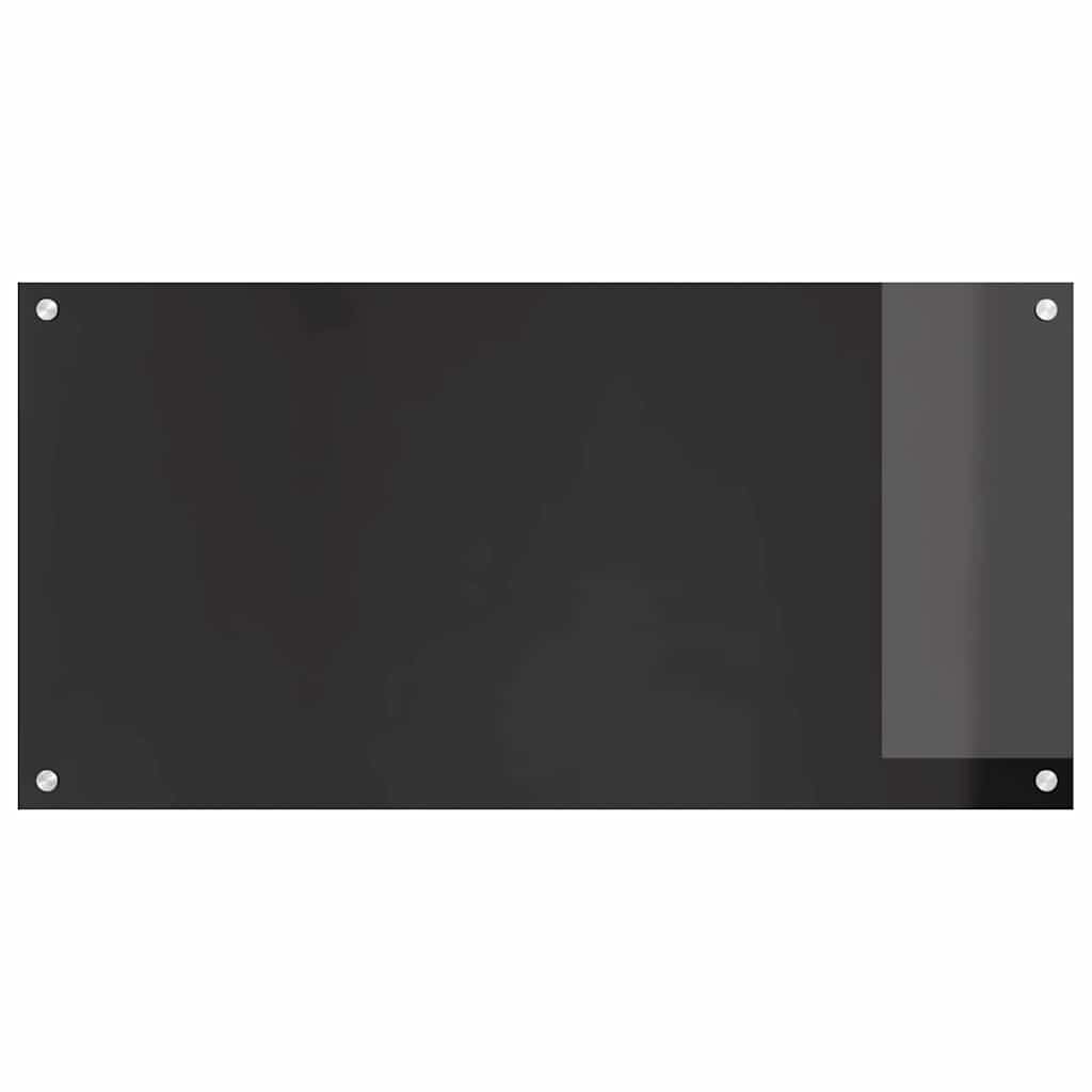 Küchenrückwand 2 pcs Schwarz 100 x 50 cm Gehärtetes Glas