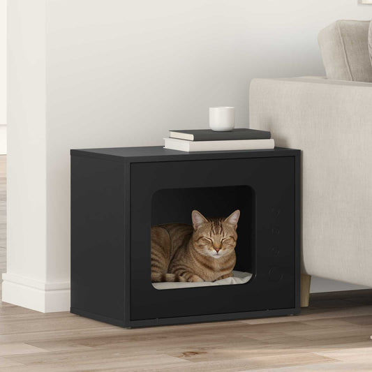 Katzenhaus Schwarz 51 x 30 x 42,5 cm Holzwerkstoff