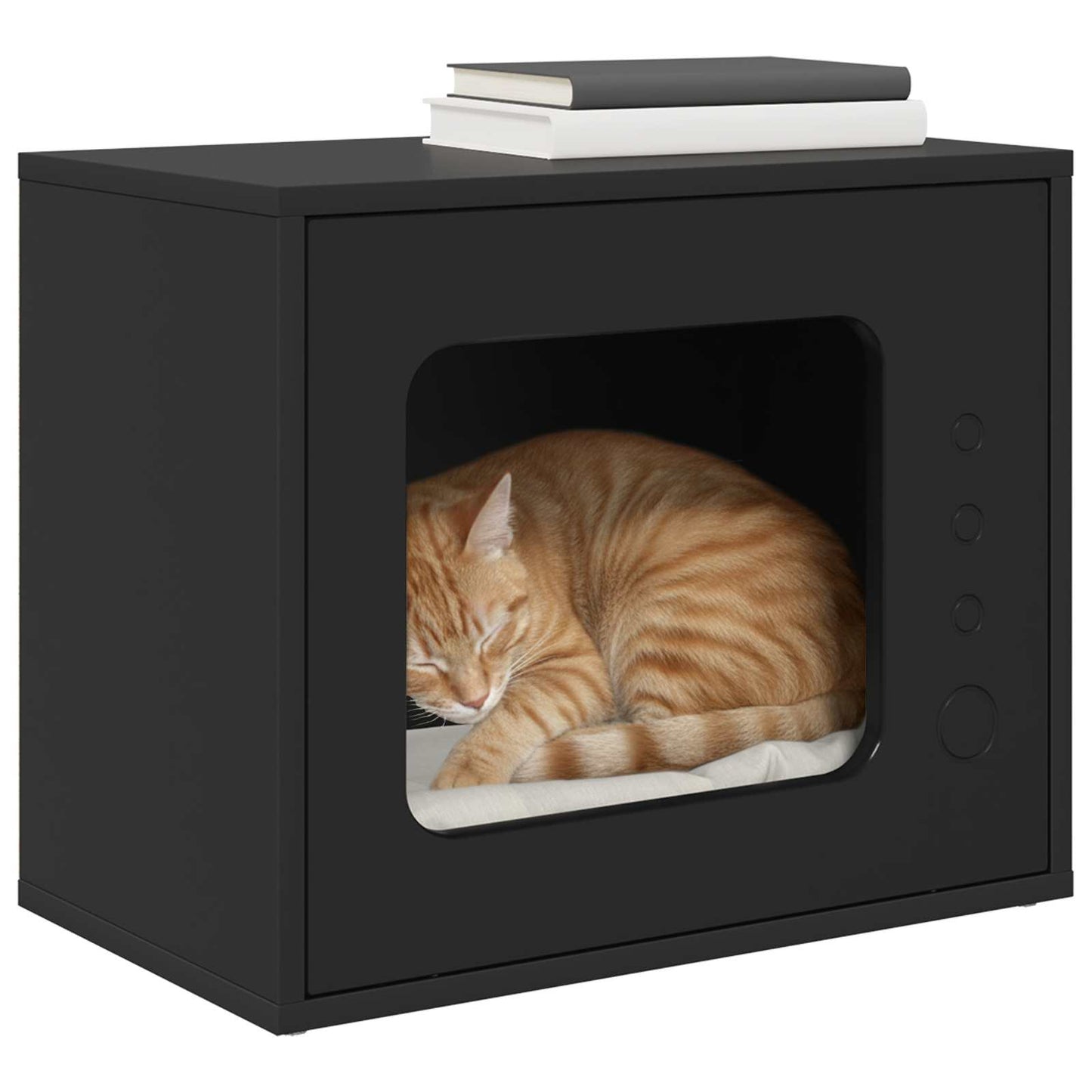 Katzenhaus Schwarz 51 x 30 x 42,5 cm Holzwerkstoff