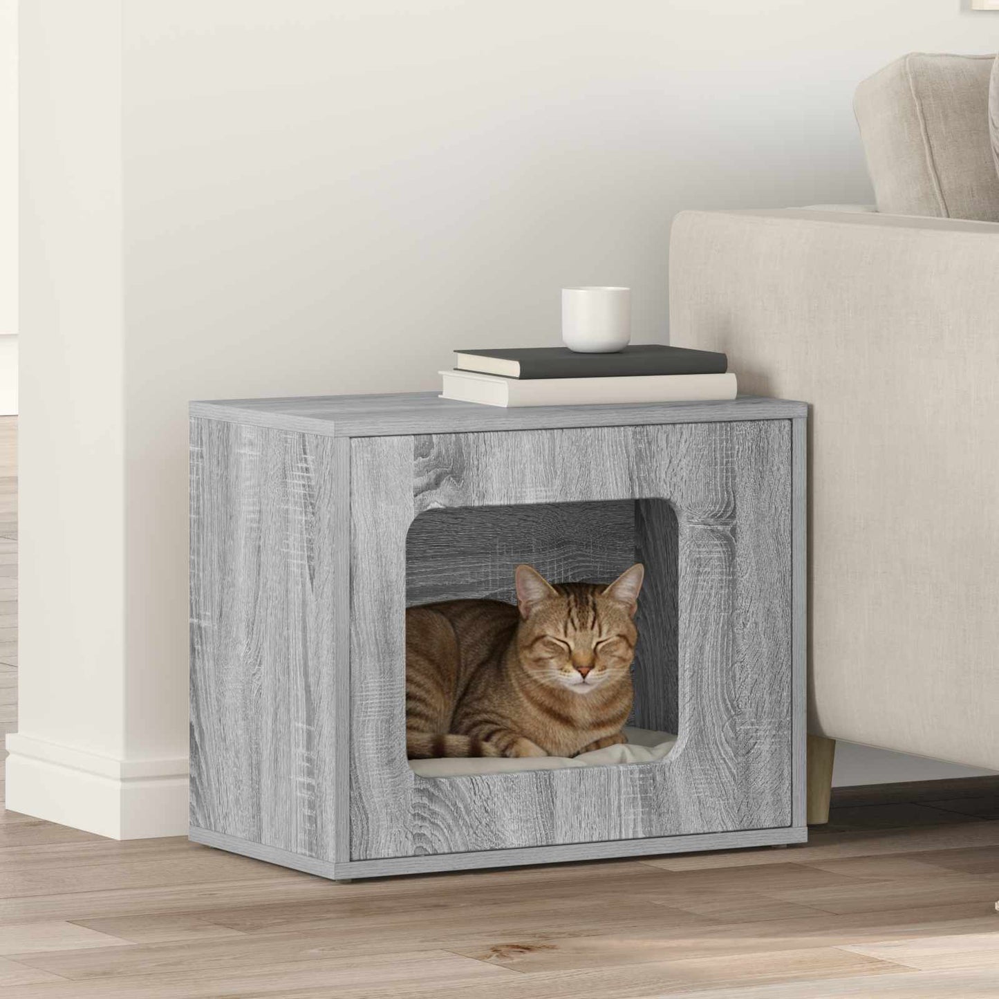 Katzenhaus Graues Sonoma 51 x 30 x 42,5 cm Holzwerkstoff