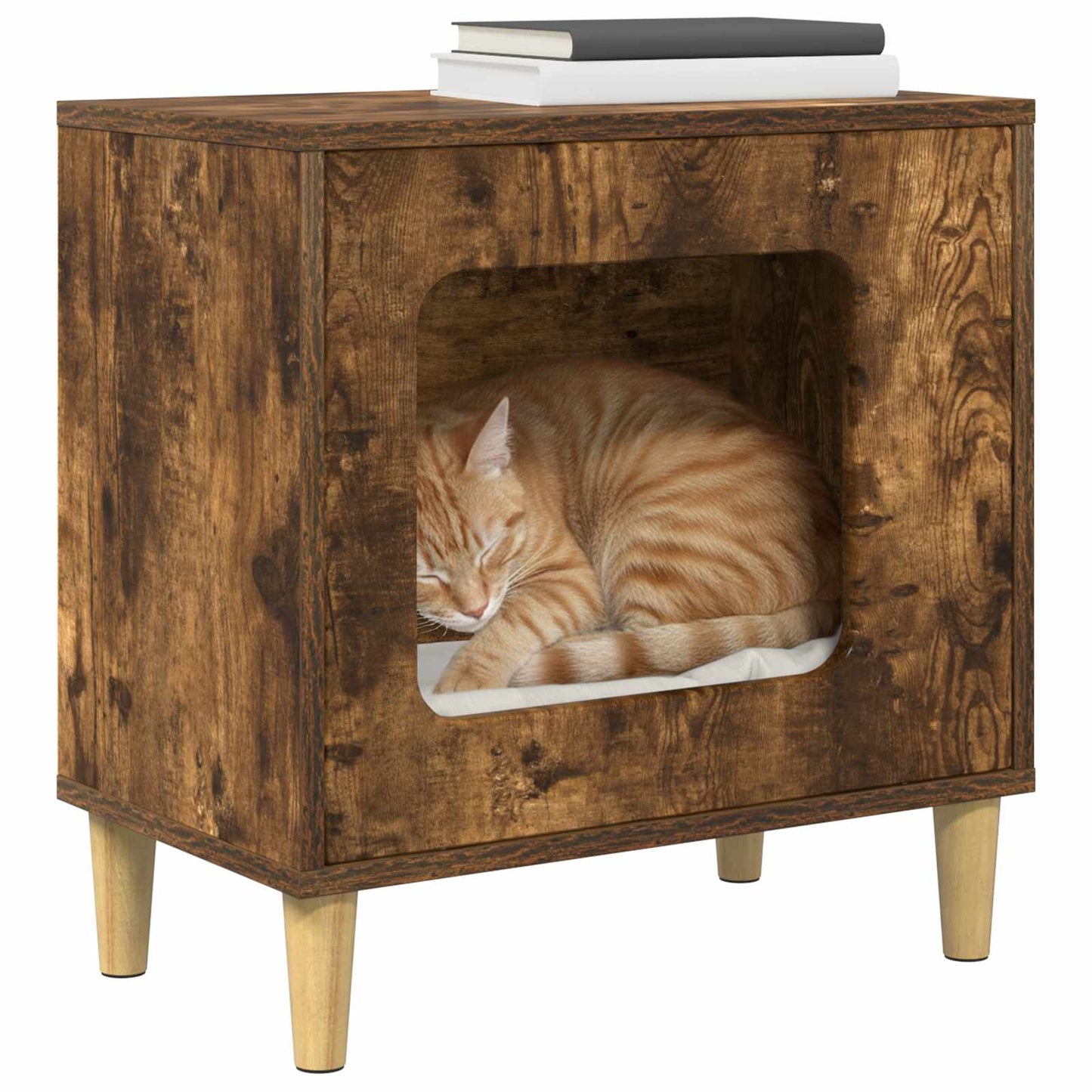 Katzenhaus Geräucherte Eiche 51 x 30 x 52 cm Holzwerkstoff