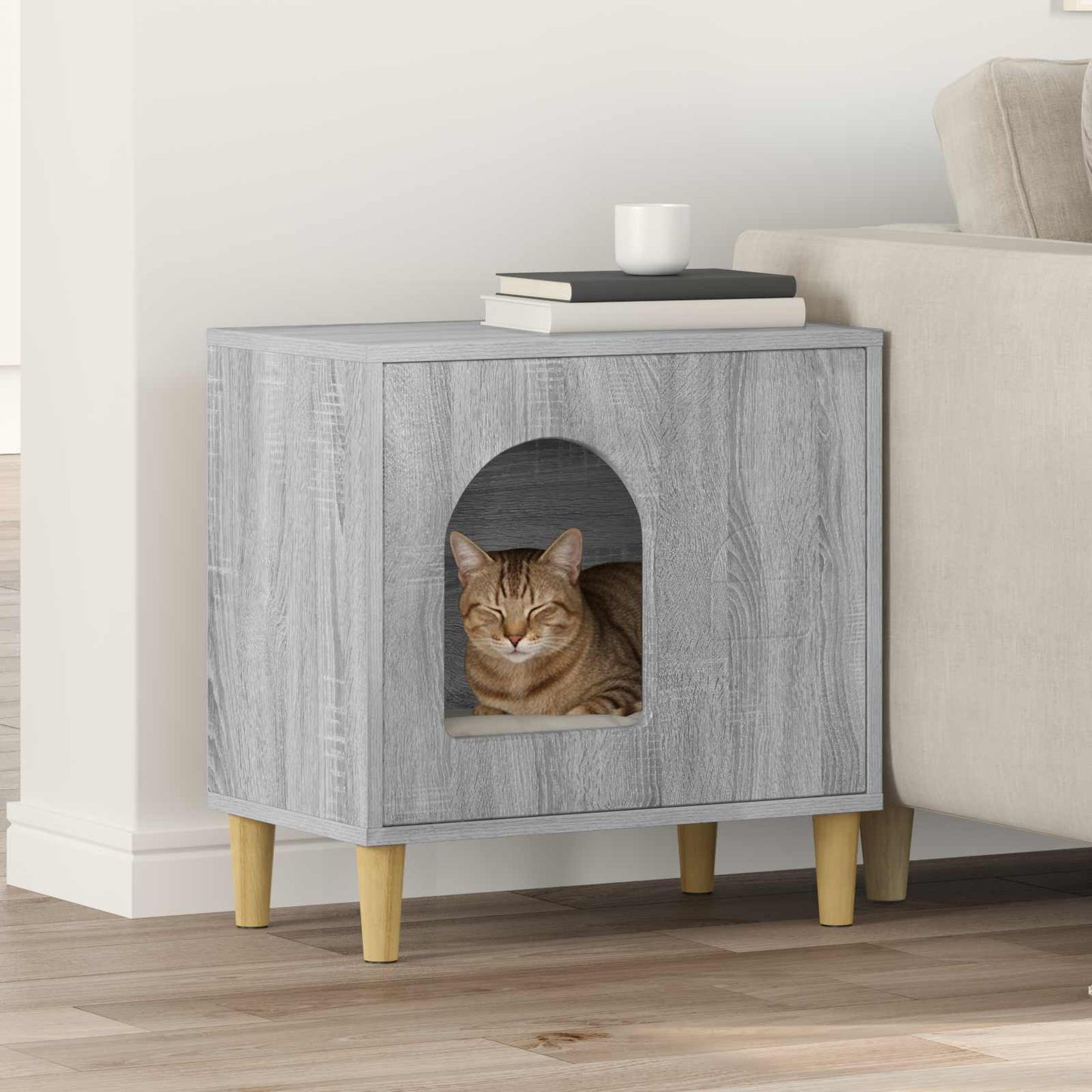 Katzenhaus Graues Sonoma 51 x 30 x 52 cm Holzwerkstoff