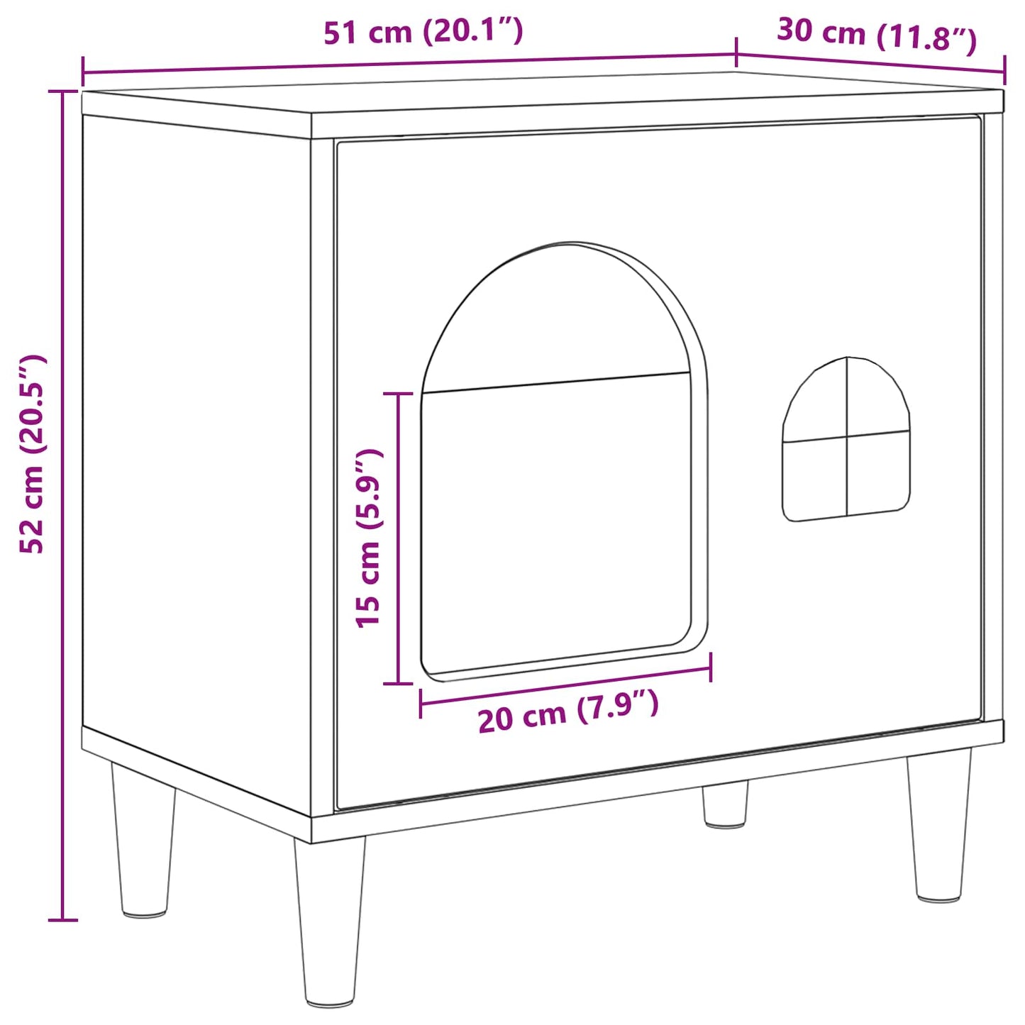 Katzenhaus Altholz 51 x 30 x 52 cm Holzwerkstoff