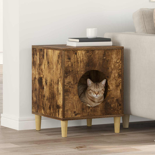 Katzenhaus Geräucherte Eiche 42,5 x 40 x 53 cm Holzwerkstoff