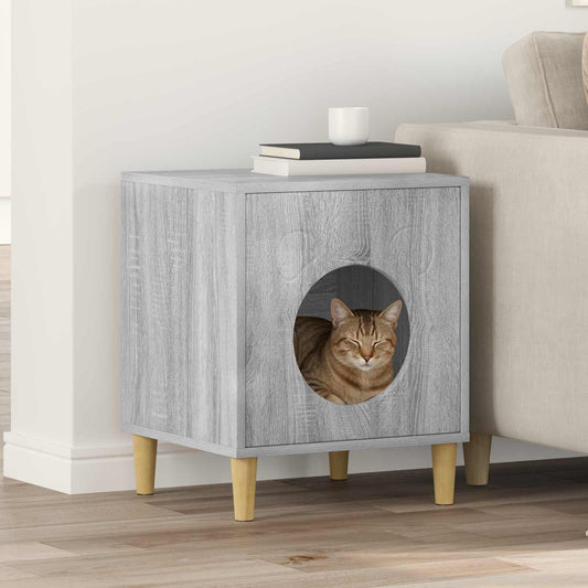 Katzenhaus Graues Sonoma 42,5 x 40 x 53 cm Holzwerkstoff